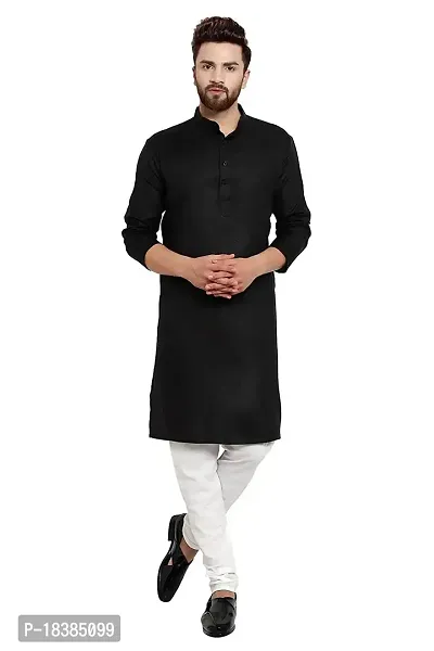 Enmozz? Multi Colored Cotton Plain Men's Ethnic Kurta Only