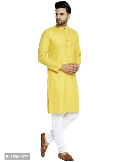 Enmozz? Multi Colored Cotton Plain Men's Ethnic Kurta Only-thumb0