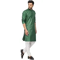 Enmozz Men's Green Ethnic Simple Plain Kurta Only-thumb3