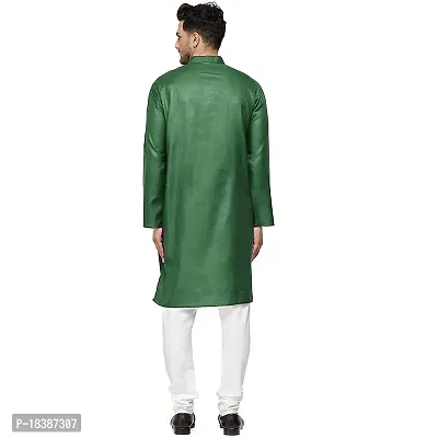 Enmozz Men's Green Ethnic Simple Plain Kurta Only-thumb3