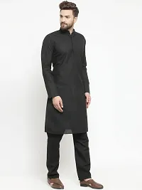 Men's Cotton Blend Straight Kurta (New Sasta Kurta set Latest 19_Black_S)-thumb1