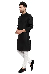 Enmozz? Multi Colored Cotton Plain Men's Ethnic Kurta Only-thumb2