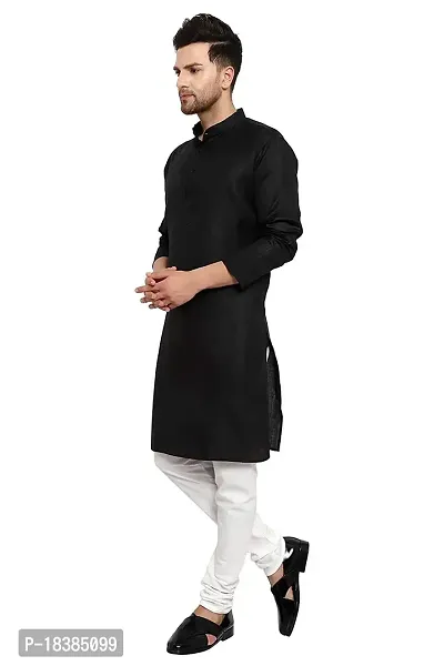 Enmozz? Multi Colored Cotton Plain Men's Ethnic Kurta Only-thumb3