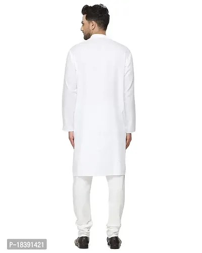 Enmozz Men's Digital Plain Kurta for Wedding White-thumb3