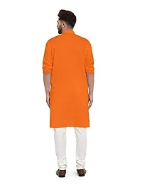 The Fashion Outlets TFO Orange Cotton Plain Men's Ethnic Simple Kurta-thumb2