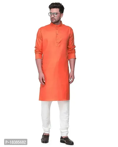 Enmozz? Multi Colored Cotton Plain Men's Ethnic Kurta Only-thumb3