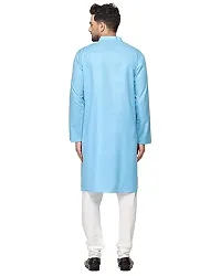 Enmozz? Sky Cotton Plain Men's Ethnic Simple Kurta Only-thumb2