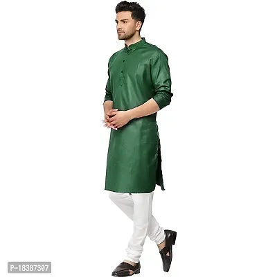 Enmozz Men's Green Ethnic Simple Plain Kurta Only-thumb2