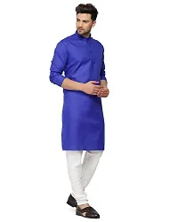 Enmozz? Multi Colored Cotton Plain Men's Ethnic Kurta Only-thumb2