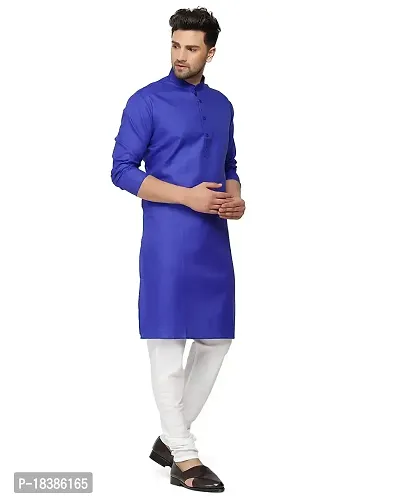 Enmozz? Multi Colored Cotton Plain Men's Ethnic Kurta Only-thumb3