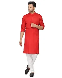 Enmozz? Sky Cotton Plain Men's Ethnic Simple Kurta Only-thumb3