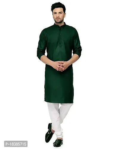 Enmozz? Multi Colored Cotton Plain Men's Ethnic Kurta Only-thumb3