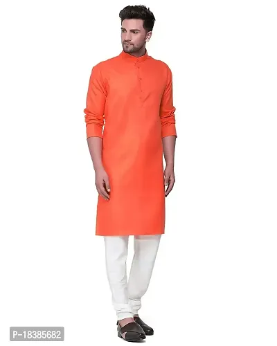 Enmozz? Multi Colored Cotton Plain Men's Ethnic Kurta Only-thumb0