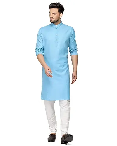 Enmozz? Dark Plain Men's Ethnic Simple Kurta Only