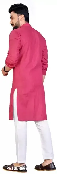 Men  Linning Plain Casual Kurta-thumb2