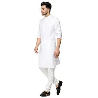 Creative Work White Cotton Plain Men's Ethnic Simple Kurta-thumb3