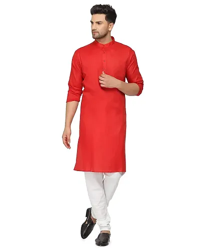 Enmozz? Dark Plain Men's Ethnic Simple Kurta Only