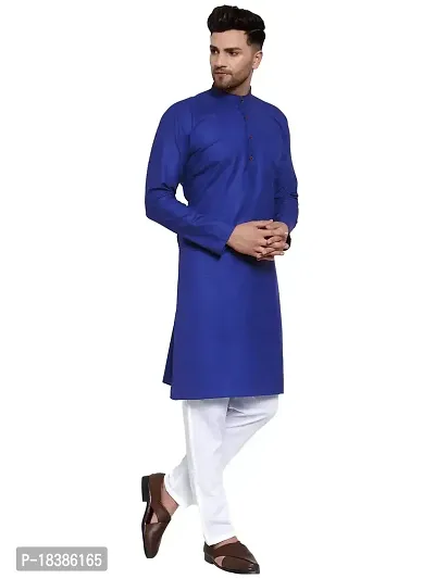 Enmozz? Multi Colored Cotton Plain Men's Ethnic Kurta Only