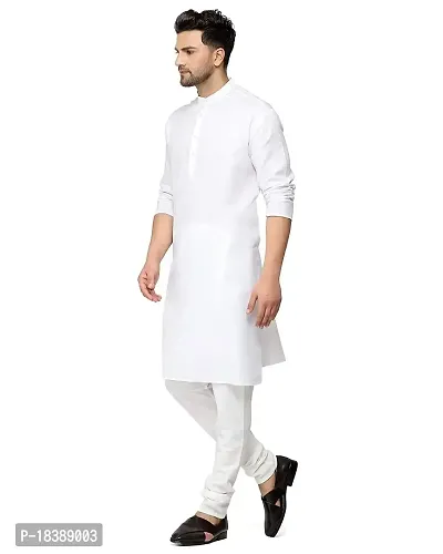 Enmozz? Haldi Yellow Cotton Plain Men's Ethnic Simple Kurta Only-thumb2