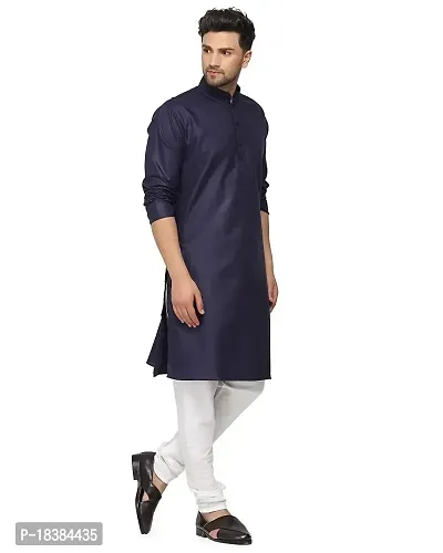 Enmozz? Multi Colored Cotton Plain Men's Ethnic Kurta Only-thumb3