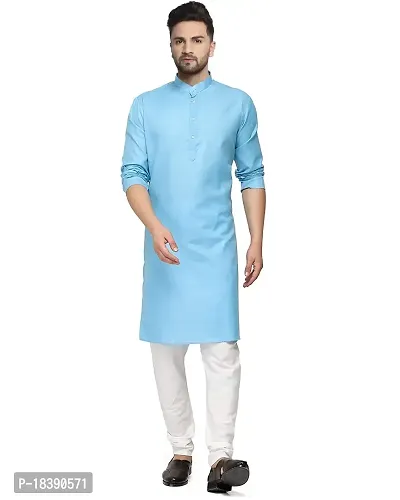 Enmozz Men's Festival Cotton Blend Kurta Pyjama Set