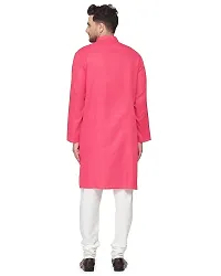 Enmozz? Dark Rama Cotton Plain Men's Ethnic Simple Kurta Only-thumb1