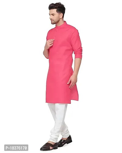 Enmozz? Dark Rama Cotton Plain Men's Ethnic Simple Kurta Only-thumb4