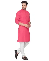 Enmozz? Dark Rama Cotton Plain Men's Ethnic Simple Kurta Only-thumb2