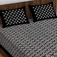 Stylish Fancy Comfortable Cotton Printed Queen Double 1 Bedsheet + 2 Pillowcovers-thumb1