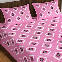 Stylish Fancy Comfortable Cotton Printed Queen Double 1 Bedsheet + 2 Pillowcovers-thumb1