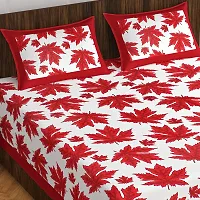 Stylish Fancy Comfortable Cotton Printed Queen Double 1 Bedsheet + 2 Pillowcovers-thumb1