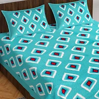 Stylish Fancy Comfortable Cotton Printed Queen Double 1 Bedsheet + 2 Pillowcovers-thumb1