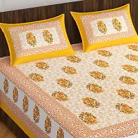 Stylish Fancy Comfortable Cotton Printed Queen Double 1 Bedsheet + 2 Pillowcovers-thumb1