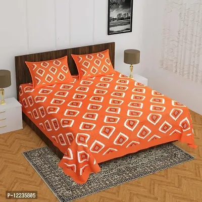 Stylish Fancy Comfortable Cotton Printed Queen Double 1 Bedsheet + 2 Pillowcovers