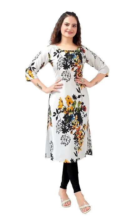 Stylish Crepe A-Line Printed Kurti