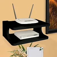 Set top Box Wall Stand | WiFi Router Holder Wooden Tv Entertainment Wall Unit | Tv Shelf Wall Mount for Home Office | Small Wall Mount Stylish WiFi  TV Box-thumb2