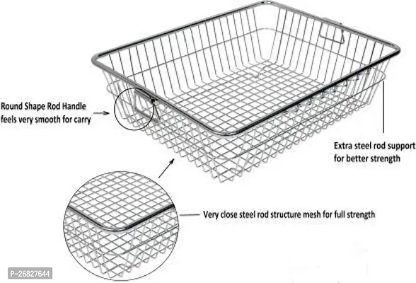 Swadhin High Grade Stainless Steel Dish Drainer Basket (Size 1)-thumb0