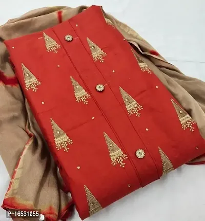 Elegant  Cotton  Dress Material with Dupatta For Women-thumb0