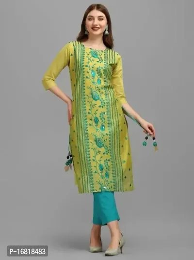 Stylish Fancy Chanderi Cotton Kurta For Women-thumb0