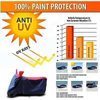 Water Proof two Wheeler Cover for  Bajaj Avenger Street with Five Thread Stitched in Red and Blue Color-thumb3