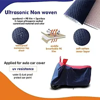 Water Proof two Wheeler Cover for  Bajaj Avenger Street with Five Thread Stitched in Red and Blue Color-thumb1