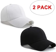 HEAUTA 2 Packs Baseball Cap Golf Dad Hat for Men and Women (White+Black)-thumb1