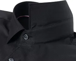 HEAUTA Men Long Sleeve Dress Shirt - Regular Fit Stretch Free-Wrinkle Button Down Shirt (M, Black)-thumb2