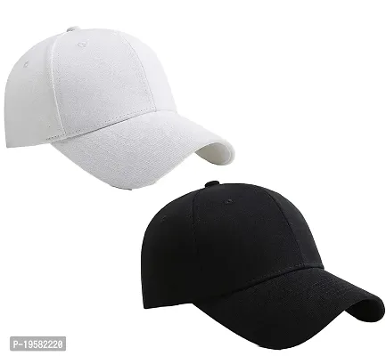 HEAUTA 2 Packs Baseball Cap Golf Dad Hat for Men and Women (White+Black)