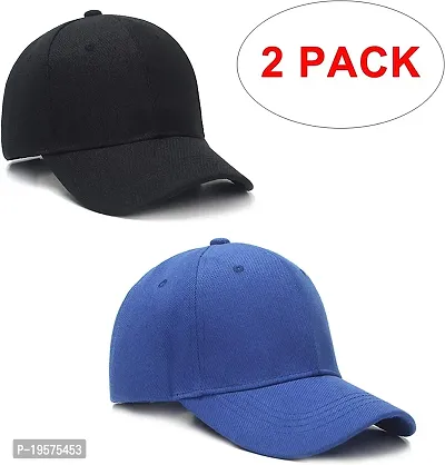 HEAUTA 2 Packs Baseball Cap Golf Dad Hat for Men and Women (RoyaleBlue+Black)-thumb2