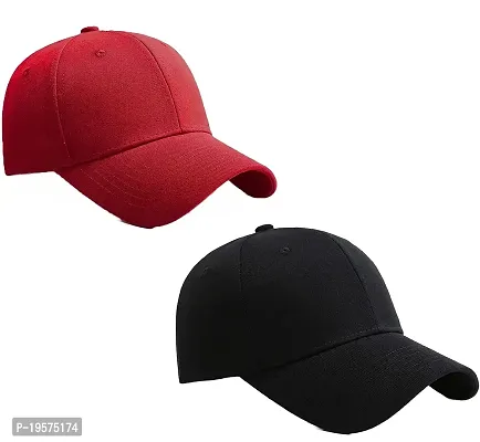 HEAUTA 2 Packs Baseball Cap Golf Dad Hat for Men and Women (Red+Black)