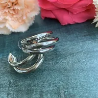 Ishhaara Triple Hoop Earrings for Women and Girls | Silver Earrings with Big Hoops | ISH-N-001-thumb1