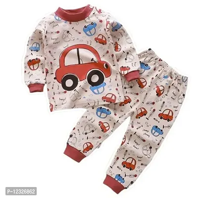 Fabulous Multicoloured Cotton Printed T-Shirts with Pyjamas For Boys