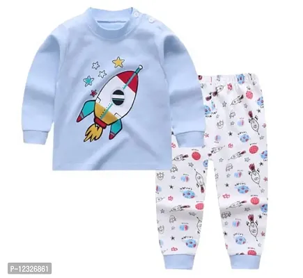 Fabulous Multicoloured Cotton Printed T-Shirts with Pyjamas For Boys