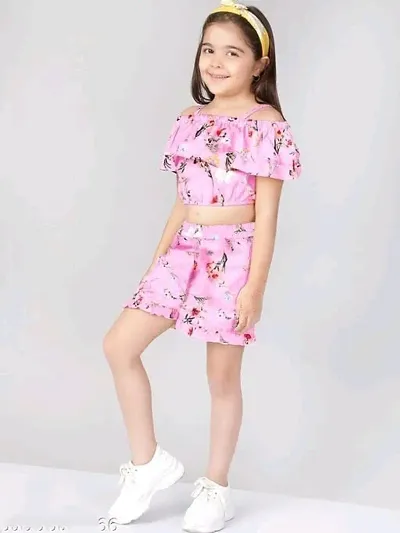 Classic Crepe Clothing Set for Kids Girls